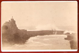 1870/ 80? PHOTO / Carton 11x17 . BIARRITZ  (64 )  Le Rocher De La Vierge - Anciennes (Av. 1900)