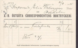 Sweden Postal Stationery Ganzsache Entier Brevkort Private Print ÖSTGÖTA CORRESPONDENTENS BOKTRYKERI 1915 (2 Scans) - Postal Stationery