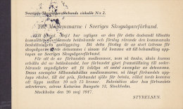 Sweden Postal Stationery Ganzsache Entier Brevkort Private Print SVERIGES SKOGSÄGAREFÖRBUND Cirkulär Nr 2,1917 (2 Scans) - Postal Stationery