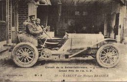 PAUL BABLOT SU VETTURA BRASIER 1908 RARA CIRCUIT SEINE INFERIEURE - Grand Prix / F1