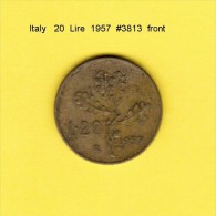 ITALY   20  LIRE  1957  (KM # 97.1) - 20 Liras