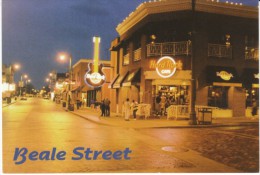 Memphis TN Tennessee, Beale Street Scene, Hard Rock Cafe Restaurant, Giant Guitar, C1990s Vintage Postcard - Memphis