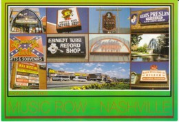 Nashville TN Tennessee, Music Row, Music & Record Industry Signs, C1980s Vintage Postcard - Nashville