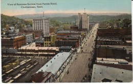 Chattanooga TN Tennessee, Business District Street Scene From Patten Hotel, C1900s/10s Vintage Postcard - Chattanooga
