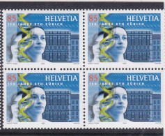 N° 1835 150ème Anniversaire De EPFZ: Bloc De 4 Timbres - Nuevos