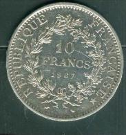 Piece 10 Francs Argent Silver , Année 1967 - Pic0102 - 10 Francs