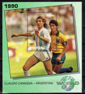 BHOUTAN  BF 276 ( Claudio Caniggia )  * *  ( Cote 7.50e ) Cup  1990   Football  Soccer Fussball - 1990 – Italien