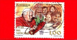 VATICANO - 2009 - Viaggi Del Papa Nel 2008  - 1 €  Australia - Oblitérés