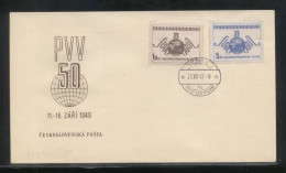 CZECHOSLOVAKIA FDC 1949 PRAGUE SAMPLE TRADE FAIR SET OF 2 - FDC