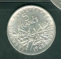 Piece 5 Francs Argent Silver , Année 1963 - Pic0703 - 5 Francs