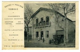 Carte Postale Ancienne 1927 Paulhan (34) Buffet De Paulhan Terminus Auto-Location Garage - Paulhan