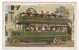 Double Decker Bus Parlor Car Service St Louis Missouri 1920c Postcard - St Louis – Missouri