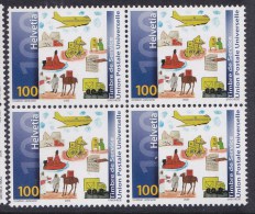 N° 482 Union Postale Universelle: Affichée Sur Les Murs De Bureau De Poste Du Mondeentier: Bloc De 4 Timbres - Unused Stamps