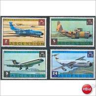 Ascension 1975 Aircraft Set Unmounted Mint - Ascensione