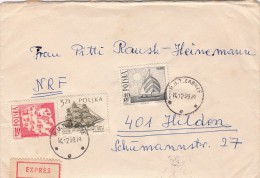 1959, LETTRE EXPRES,  POLOGNE, R.U.T. ZABRZE Pour HILDEN, 5 TIMBRES /4922 - Brieven En Documenten