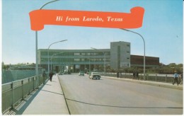 Laredo TX Texas, Nuevo Laredo Mexico Across International Bridge, Auto, C1950s Vintage Postcard - Laredo