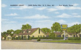 Fort Worth TX Texas, Harrow Court Motel Lodging, C1940s Vintage Linen Postcard - Fort Worth