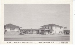 Brownfield TX Texas, McNutt Courts Motel Lodging, Auto, C1940s Vintage Postcard - Sonstige & Ohne Zuordnung