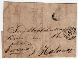 Spanish Colonies - Carta Circulada Cardenas (Cuba) A La Habana (Cuba)  == 20Jul1865 - Kuba (1874-1898)
