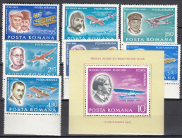 Romania 1978 Planes Mi#3563-3569 And Block 156 Mint Never Hinged - Unused Stamps