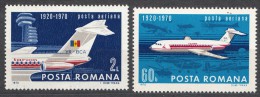 Romania 1970 Planes Mi#2840-2841 Mint Never Hinged - Unused Stamps