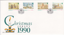 Great Britain  Jersey 1990 Christmas FDC - Zonder Classificatie