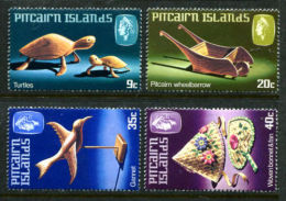 Pitcairn Islands 1980 Handicrafts 194-197 Turtles Wheelbarrow Gannet Women Bonnet Fan Art Cultures Stamps MNH Mi 197-200 - Turtles