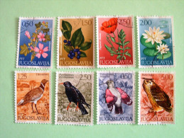 Yugoslavia 1971/72 Flowers Plants Birds Owl Aquatic Plants - Gebraucht