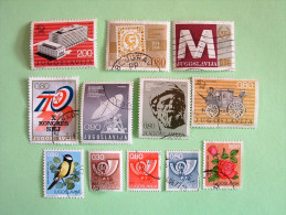 Yugoslavia 1973/7 Horn Music Bird UPU Stamp On Stamp Radar Station Diligence Flower Roses - Usados