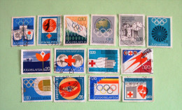 Yugoslavia 1970/76 Red Cross Olympics Flag Earthquake Hand Hearth - Tax Stamps - Oblitérés
