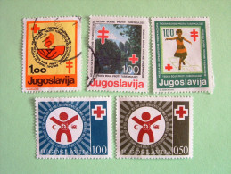 Yugoslavia 1977/80 Red Cross Tuberculosis Nature Child Girl Dancing Red Crescent - Tax Stamps - Gebruikt