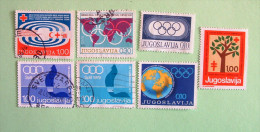 Yugoslavia 1976/79 Red Cross Olympics Tree Tuberculosis Earth Globe Map Red Crescent - Tax Stamps - Oblitérés