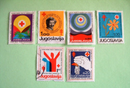 Yugoslavia 1970 Tuberculosis Labels - Child Red Cross Flower - Used Stamps