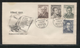 CZECHOSLOVAKIA FDC 1955 CZECH CULTURE SET OF 7 ARBES STURSA SLADEK POPOV HOLLY SAFARIK - FDC