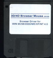 X 3D 4D BROWSDER MOUSE  DISCO 3.5 DRIVER FOR WIN 95 98 2000 ME XP NT 4.0 - 3.5 Disks