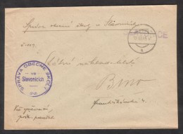 C00967 - Czechoslovakia (1945) Slavonice ("provisional" + "nationalized" Postage Postmark - German Text Removed!) - Covers & Documents