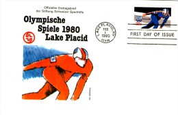 Switzerland / United States  1980 -  Speed Skating,special FDC - Hiver 1980: Lake Placid