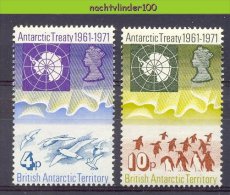 Naa1521 FAUNA VOGELS PINGUINS PENGUINS BIRDS ANTARCTIC TREATY VÖGEL AVES OISEAUX BRITISH ANTARCTIC TERRITORY 1971 PF/MNH - Pingouins & Manchots