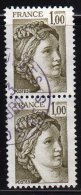 FRANCE : N° 2057 Oblitéré En Paire Verticale (Type Sabine) - PRIX FIXE - - 1977-1981 Sabine Of Gandon