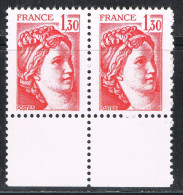 FRANCE : N° 2059** En Paire Horizontale Avec Bord De Feuille (Type Sabine) - PRIX FIXE - - 1977-1981 Sabine (Gandon)