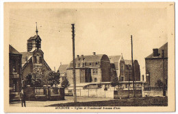 Aulnoye église Et Pensionnat Jeanne D'arc Animée Bon état Peu Commune 1933 - Aulnoye