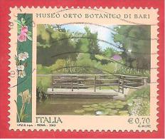 ITALIA REPUBBLICA - USATO  - 2013 - Orti Botanici D´Italia - ORTO BOTANICO BARI - € 0,70 - S. 3387 - 2011-20: Usati