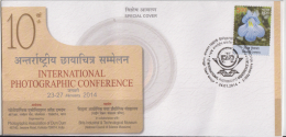 India 2014  International Photographic Conference Flower Stamp  Special Cover # 81157 - Fotografie