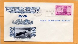 USS Bluefish SS-222 Submarine 1954 Cover - Submarines