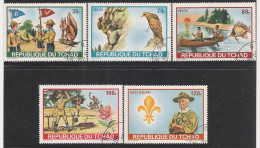 REPUBLIQUE DU TCHAD - 1972 - Serie Di 5 Valori Obliterati Dedicati Al RADUNO DEGLI SCOUTS - In Ottime Condizioni. - Usati