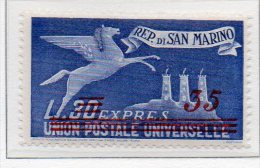 1947 S. Marino - Espresso N.18 Sovrast.  35 Su 30 Nuovo MLH* - Express Letter Stamps