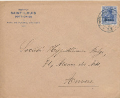 608/21 - Lettre TP Germania Annulé Censure Etapes 33 En 1917 - Entete Institut St Louis à DOTTIGNIES - OC26/37 Etappengebiet