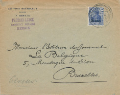 609/21 - Lettre TP Germania Annulé Censure Etapes 33 En 1918 - Entete Sturbaut , Luyckx , Notaires à RENAIX - OC26/37 Etappengebied.