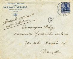 610/21 - Lettre TP Germania Annulé Censure Etapes 33 En 1917 - Entete Savonnerie Bekaert à EYNE Lez AUDENARDE - OC26/37 Zonas Iniciales