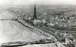 REAL PHOTOGRAPHIC POSTCARD - BLACKPOOL FROM THE AIR - Produced By Bamforth & Co - Blackpool